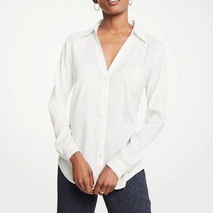 Ann Taylor Essential Shirt in Winter White